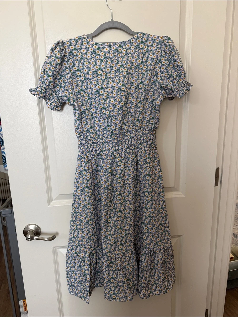 Floral V-Neck Smocked Waist Midi Dress in Lilac - Picture 2 of 3